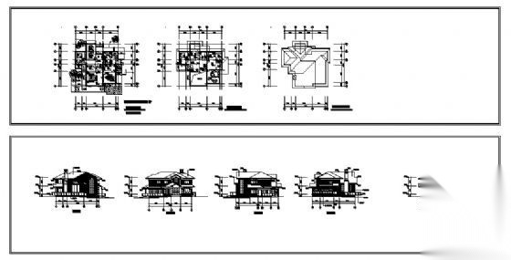 某二层小型别墅建筑方案图cad施工图下载【ID:149922174】