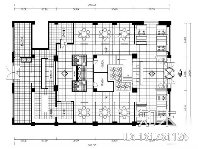 [沈阳]新中式风格火锅店室内装修施工图及效果图cad施工图下载【ID:161761126】