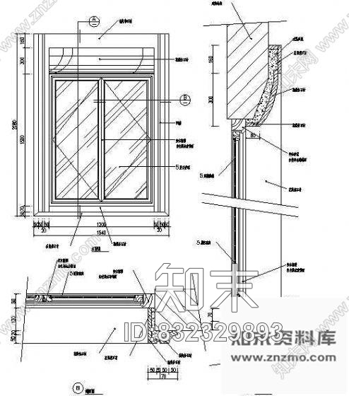 图块/节点欧式窗cad施工图下载【ID:832329893】