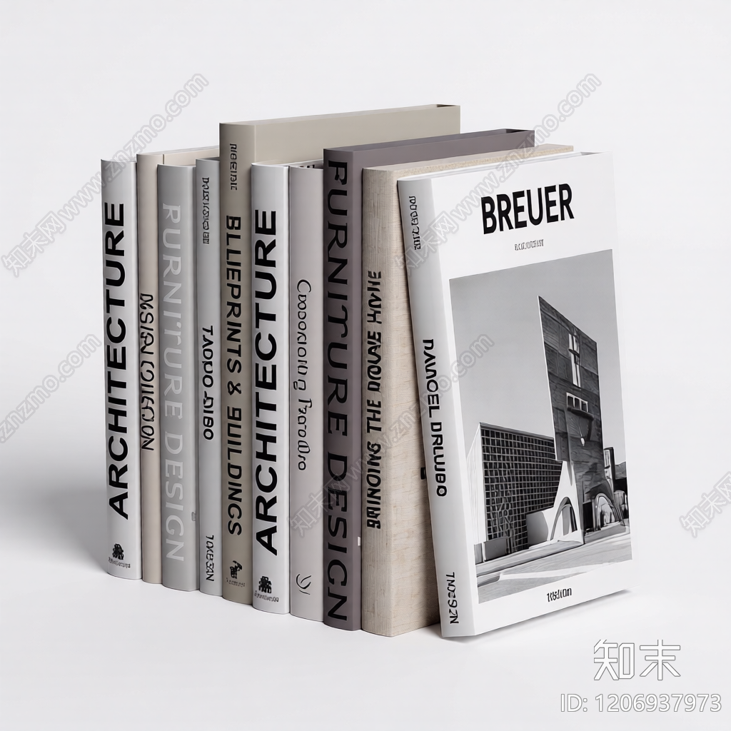 书籍组合装饰模型3D模型下载【ID:1206937973】