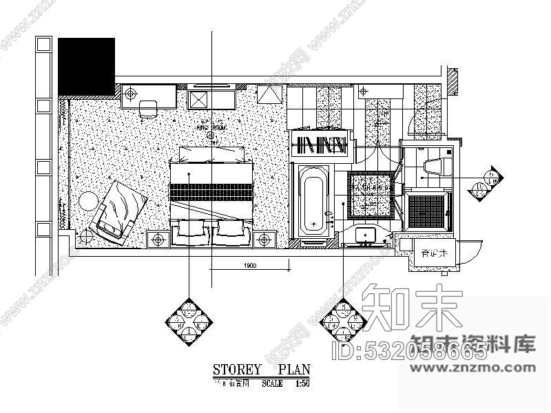 施工图北京某酒店双人房施工图cad施工图下载【ID:532058665】