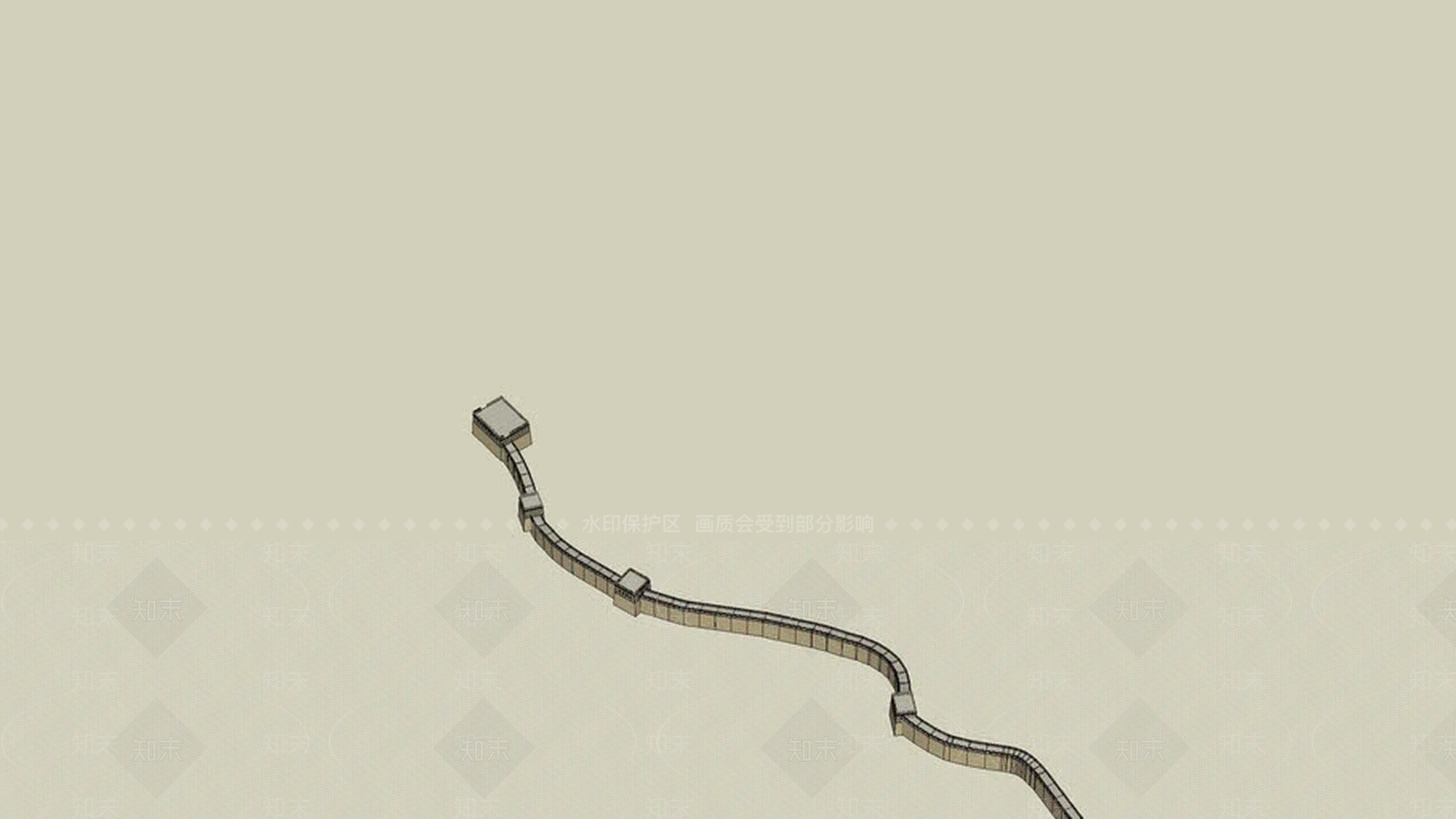 中国长城位于八达岭以南SU模型下载【ID:1162601959】