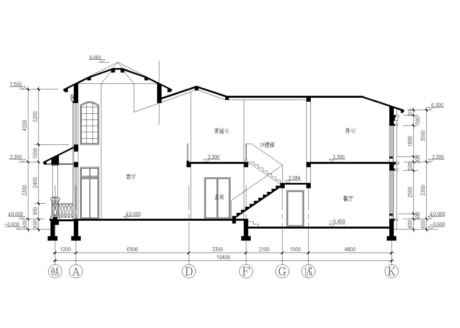 欧陆风格独栋别墅建筑施工图（附效果图）cad施工图下载【ID:151388149】