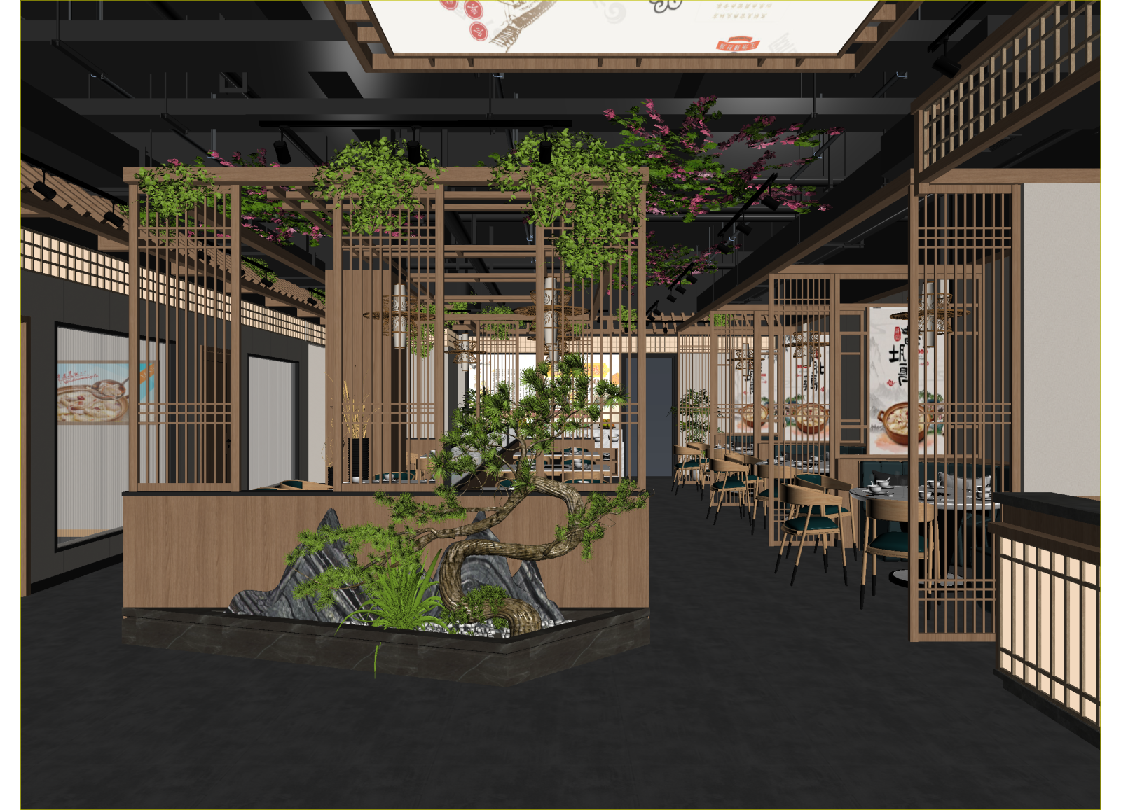 现代中餐厅3D模型下载【ID:1214765391】