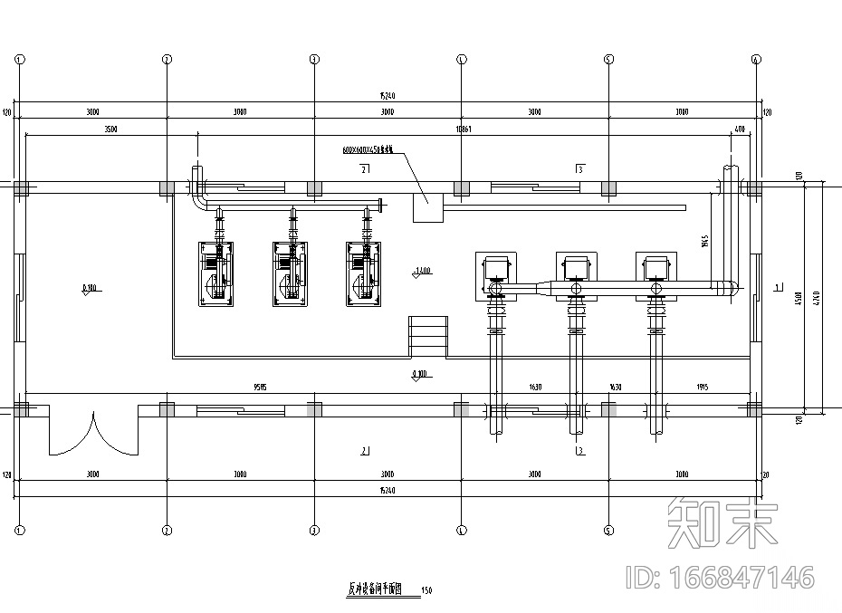 山西四万吨污水厂中水回用工艺图纸（CAD）cad施工图下载【ID:166847146】