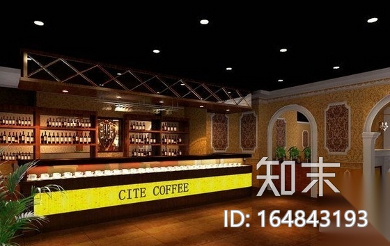 [北京]某名品咖啡店室内精装修施工图（含效果）施工图下载【ID:164843193】