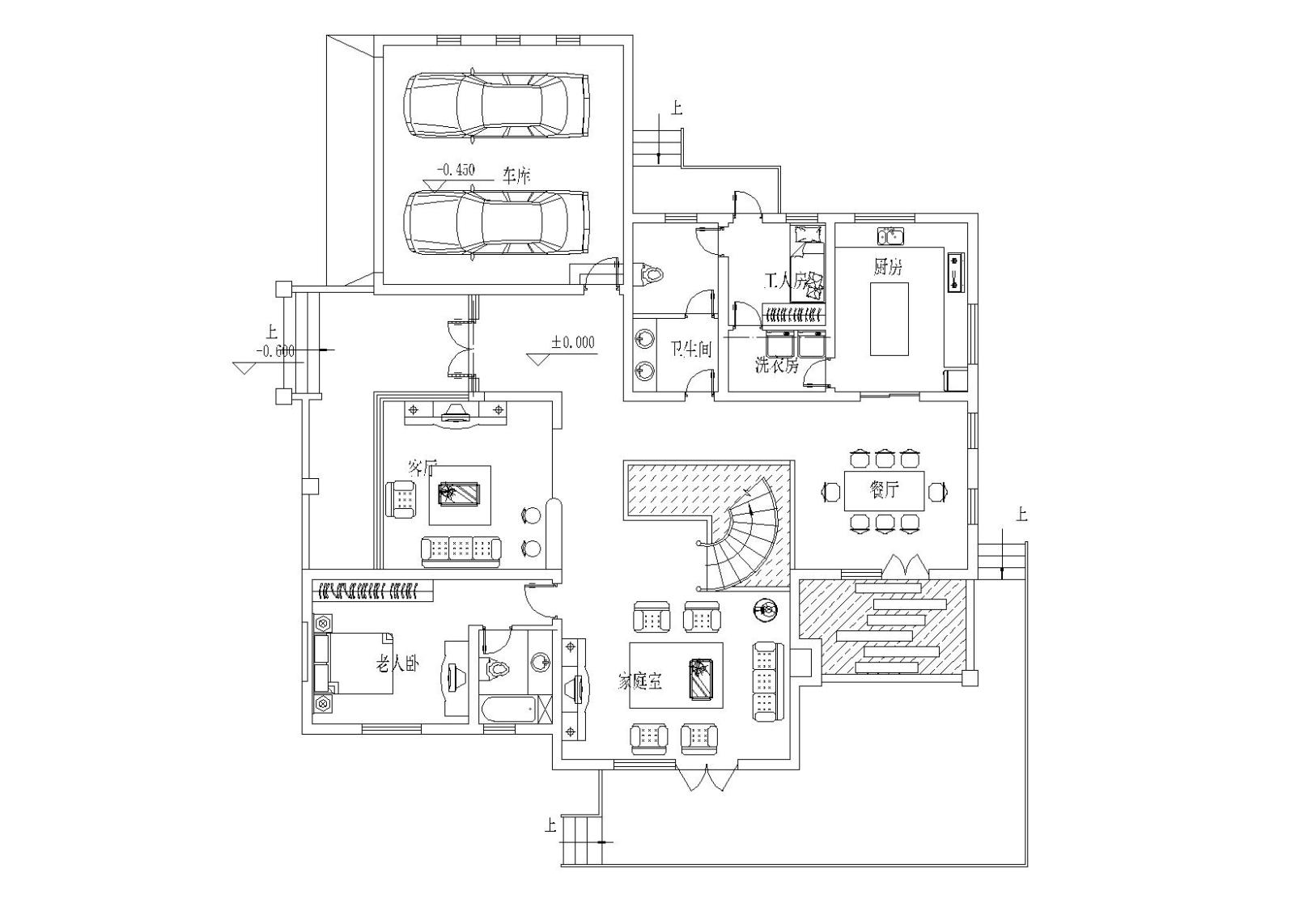 框架结构独栋别墅建筑施工图cad施工图下载【ID:149894146】