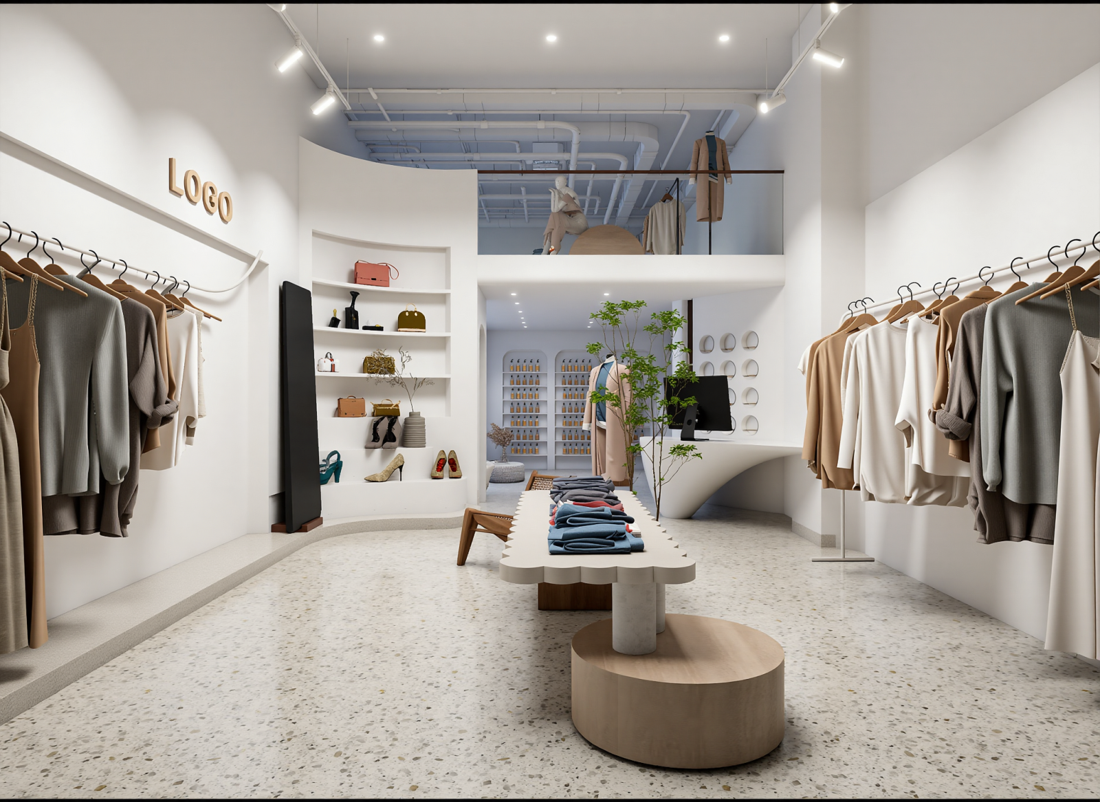 现代服装展厅3D模型下载【ID:1215081037】