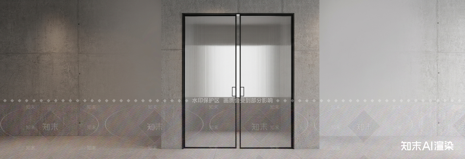工业双开门3D模型渲染效果图