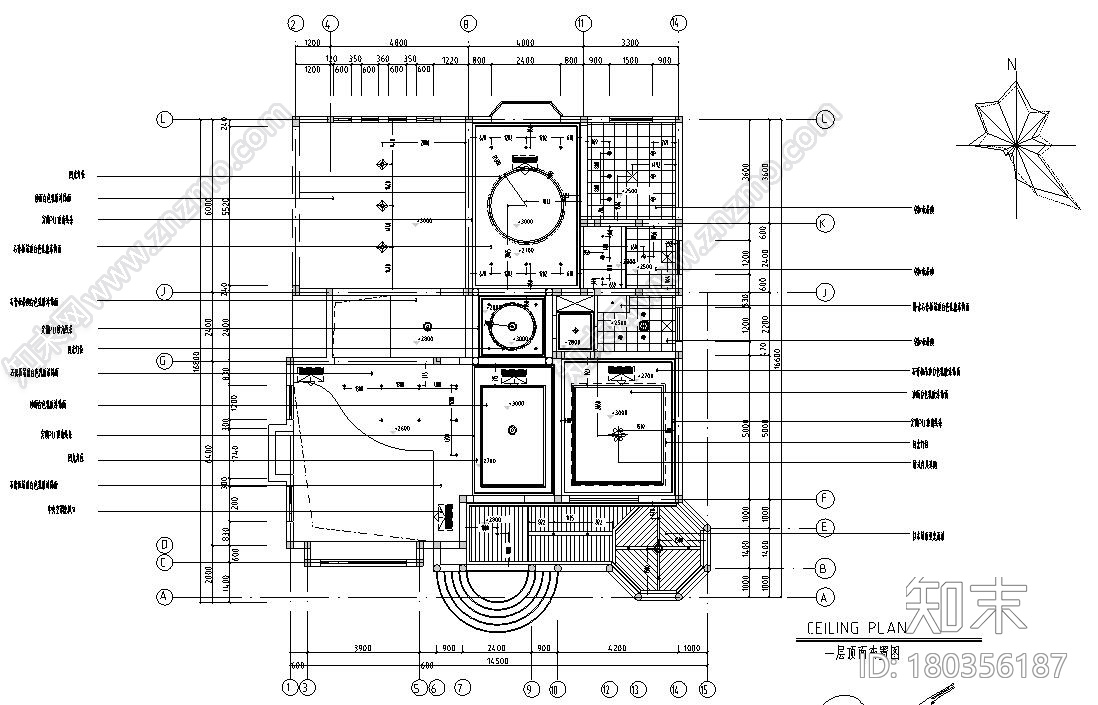 红色调欧式三居室2层别墅装修施工图cad施工图下载【ID:180356187】