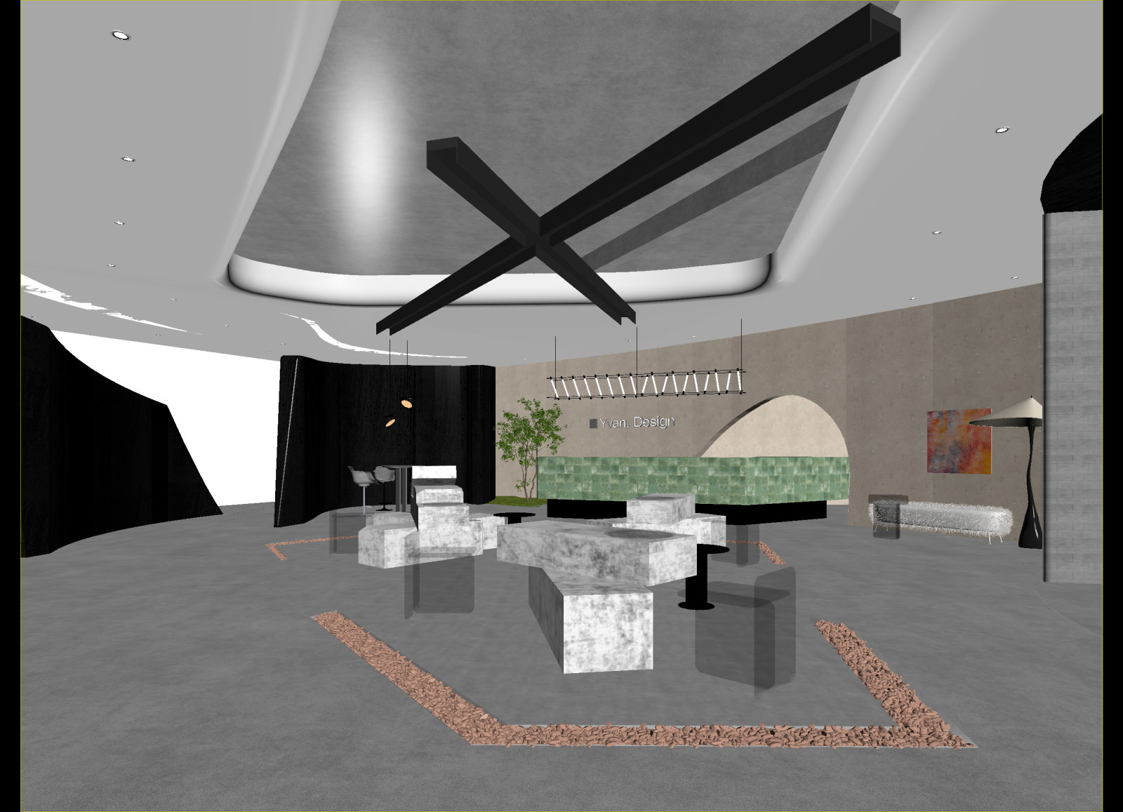 现代酒店大堂3D模型下载【ID:1214846073】