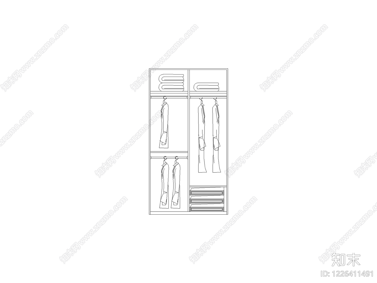 柜子平立面cad施工图下载【ID:1226411491】