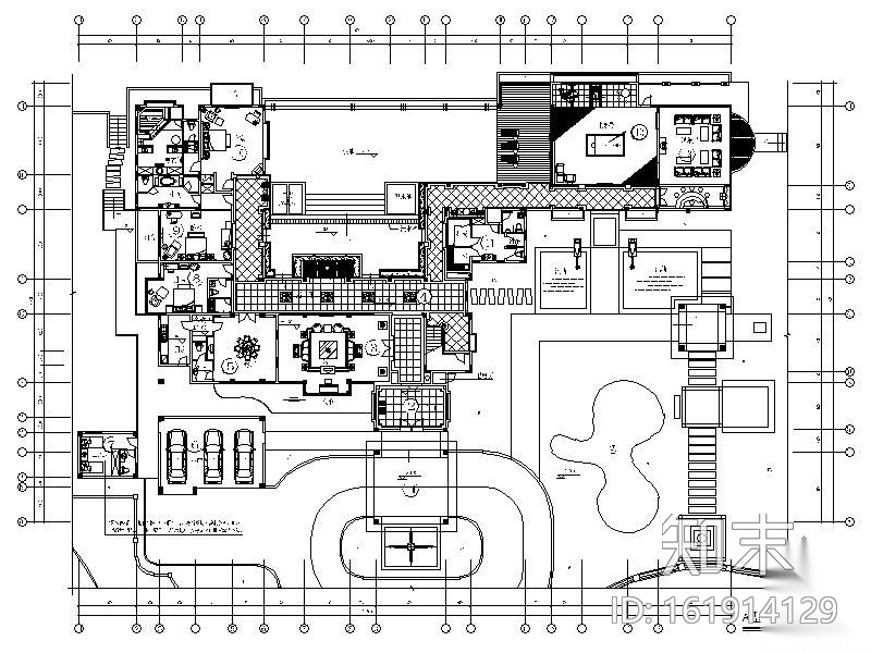 双层国际富豪别墅施工图cad施工图下载【ID:161914129】