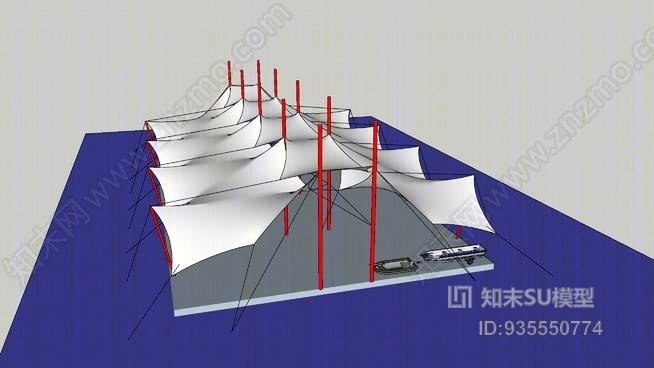 棚屋用张紧帆布SU模型下载【ID:935550774】