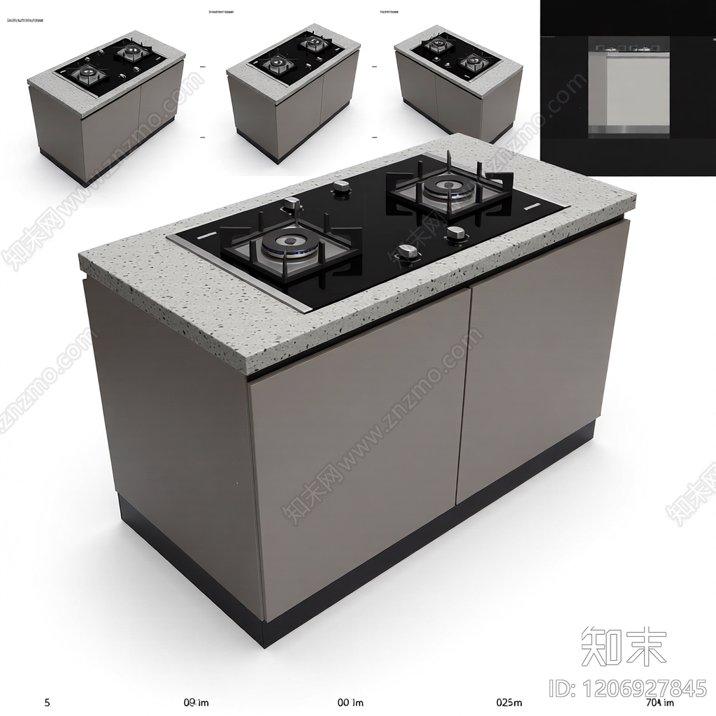 燃气灶柜体组合3D模型下载【ID:1206927845】