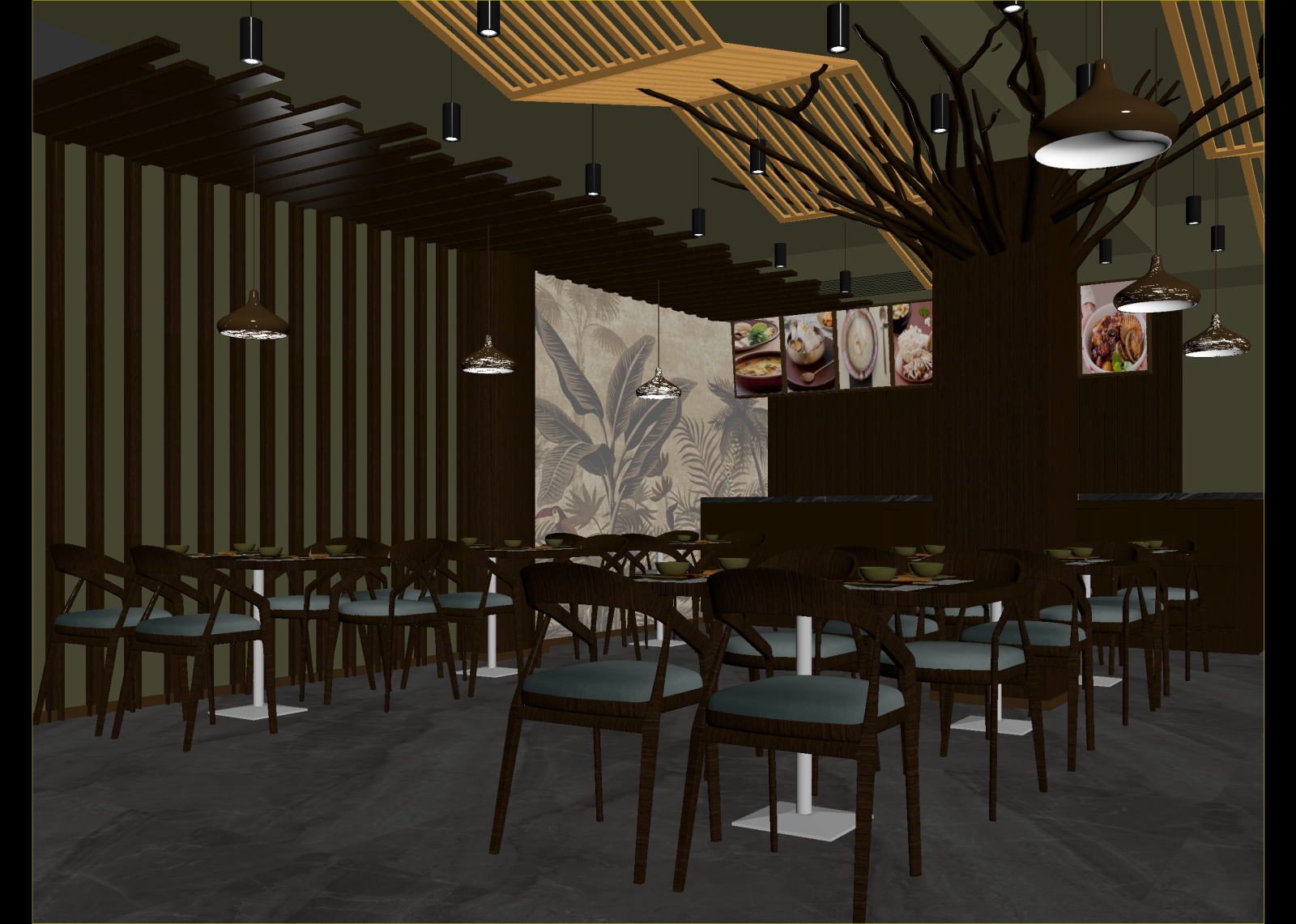 现代其他餐饮空间3D模型下载【ID:1214445517】