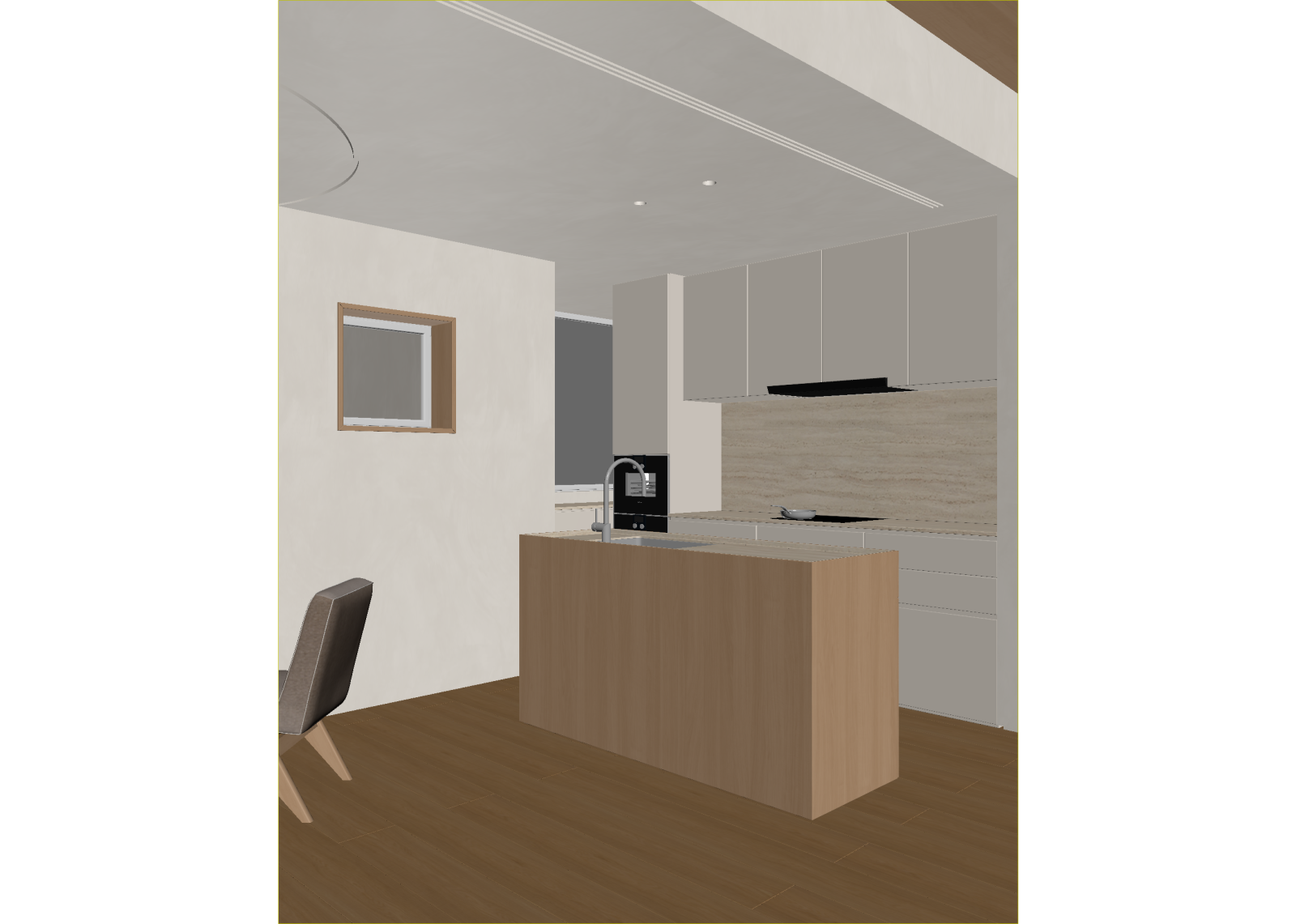 现代开放式厨房3D模型下载【ID:1214958137】