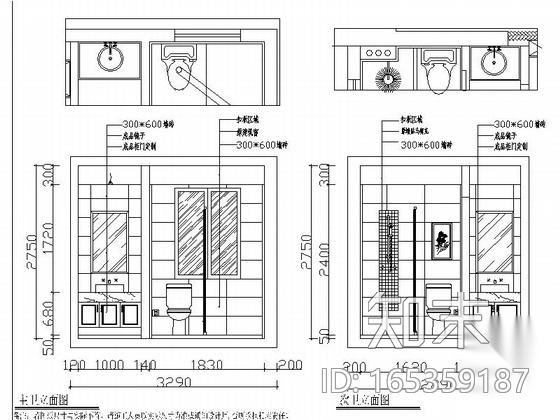 [杭州]西湖美景三室一厅家居住宅CAD施工图施工图下载【ID:165359187】