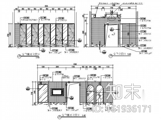 高档酒店大堂卫生间室内设计施工图cad施工图下载【ID:161936171】