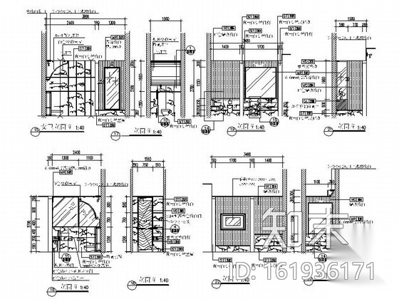 高档酒店大堂卫生间室内设计施工图cad施工图下载【ID:161936171】
