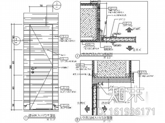 高档酒店大堂卫生间室内设计施工图cad施工图下载【ID:161936171】