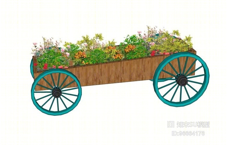 小车小景花箱SU模型下载【ID:96664176】