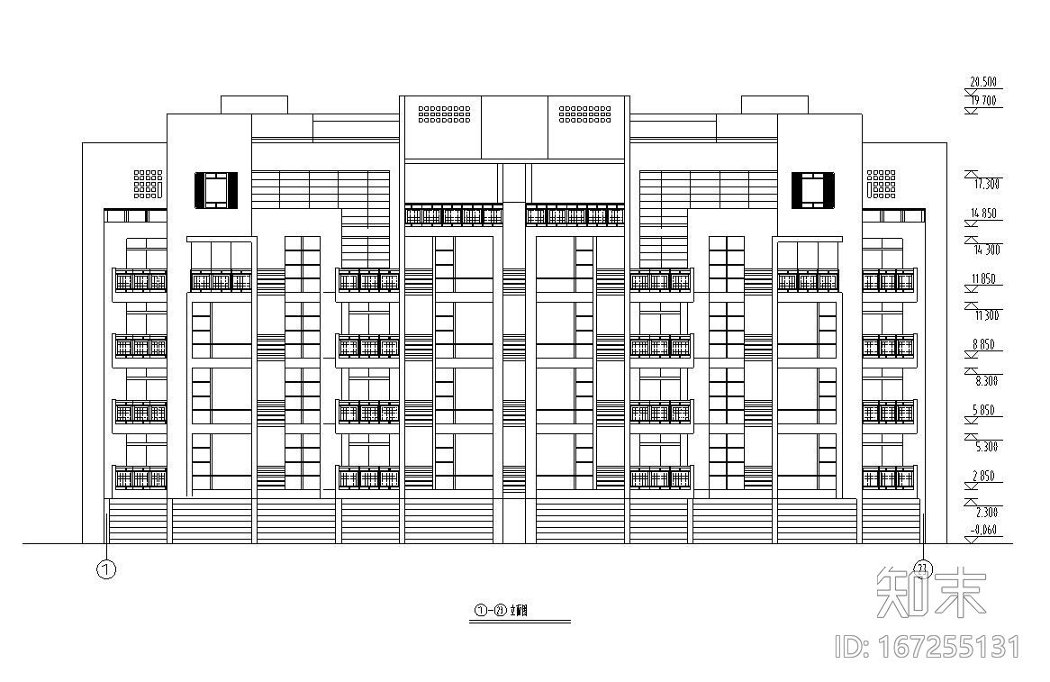 五层单身公寓楼3单元每单元2户对称户型设计施工图下载【ID:167255131】