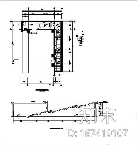 某高层地下室自行车坡道和剪刀式楼梯结构详图cad施工图下载【ID:167419107】