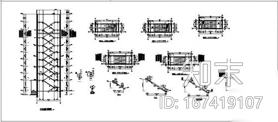 某高层地下室自行车坡道和剪刀式楼梯结构详图cad施工图下载【ID:167419107】