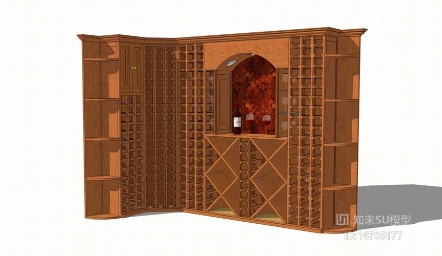 红酒柜SU模型下载【ID:16705177】