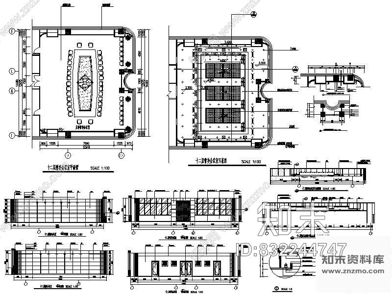 图块/节点-会议室详图cad施工图下载【ID:832244747】