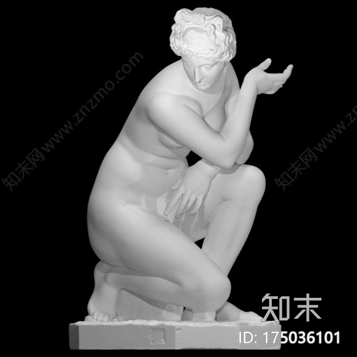 蹲伏的维纳斯3d打印模型下载【ID:175036101】