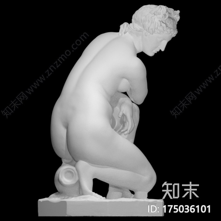 蹲伏的维纳斯3d打印模型下载【ID:175036101】