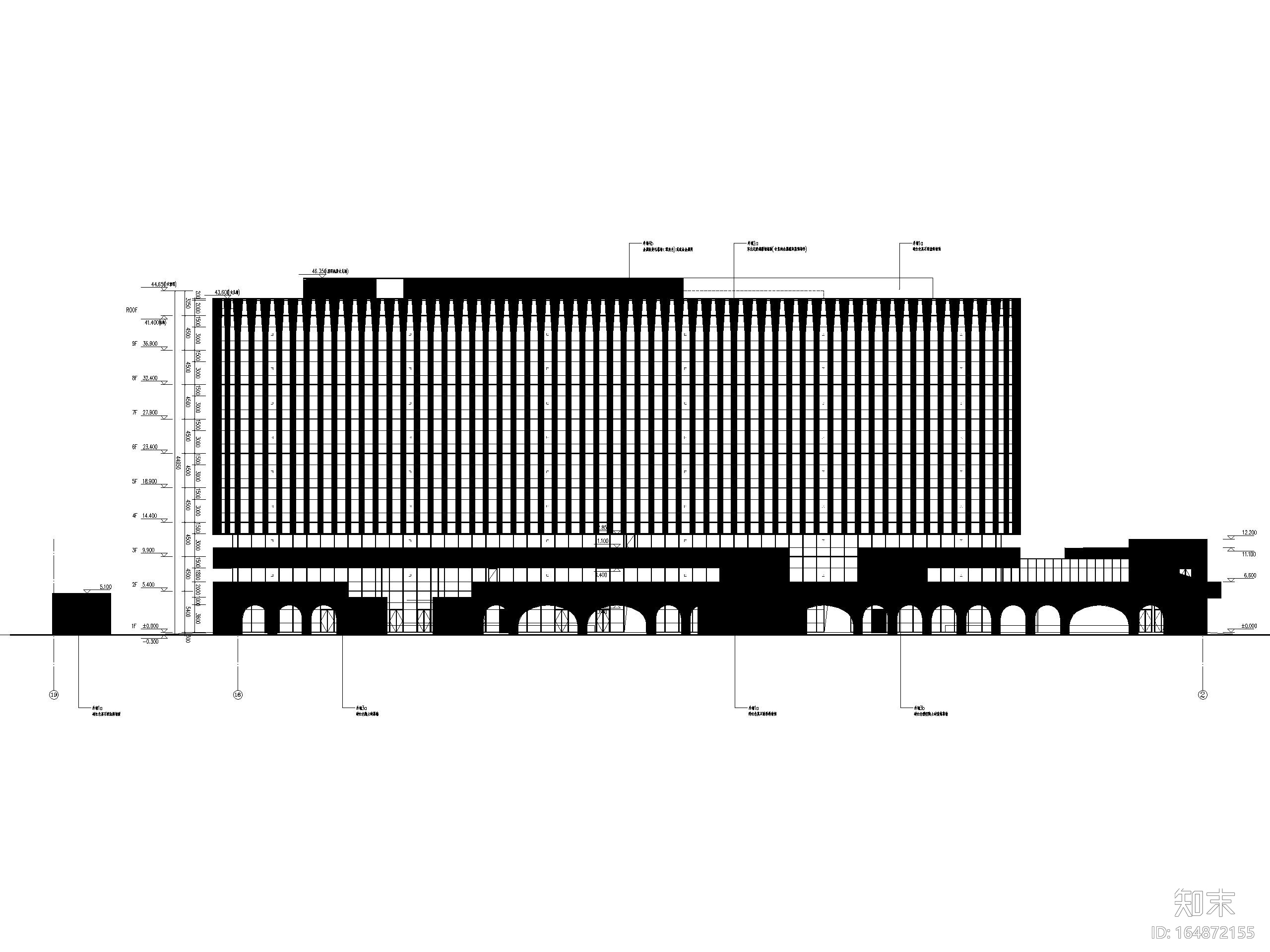 北京高层商业金融办公综合体建筑施工图2020cad施工图下载【ID:164872155】