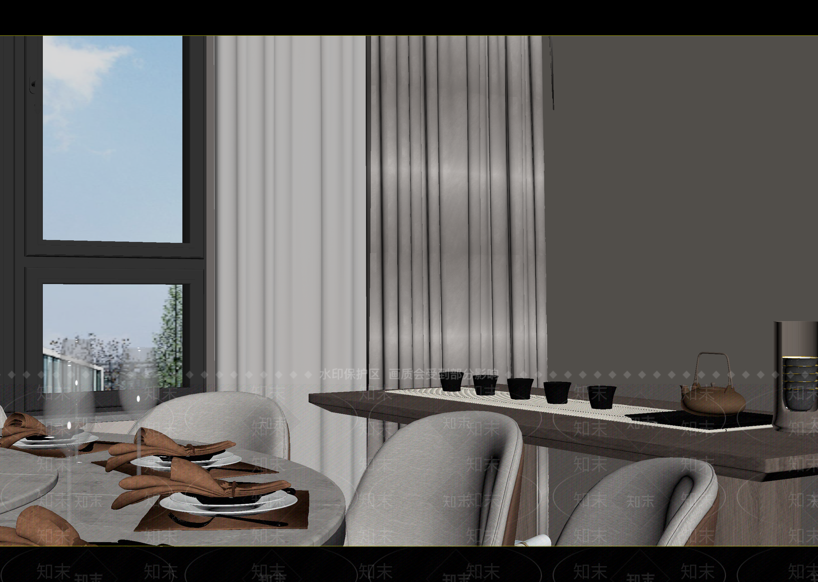 现代家居餐厅3D模型下载【ID:1215017911】