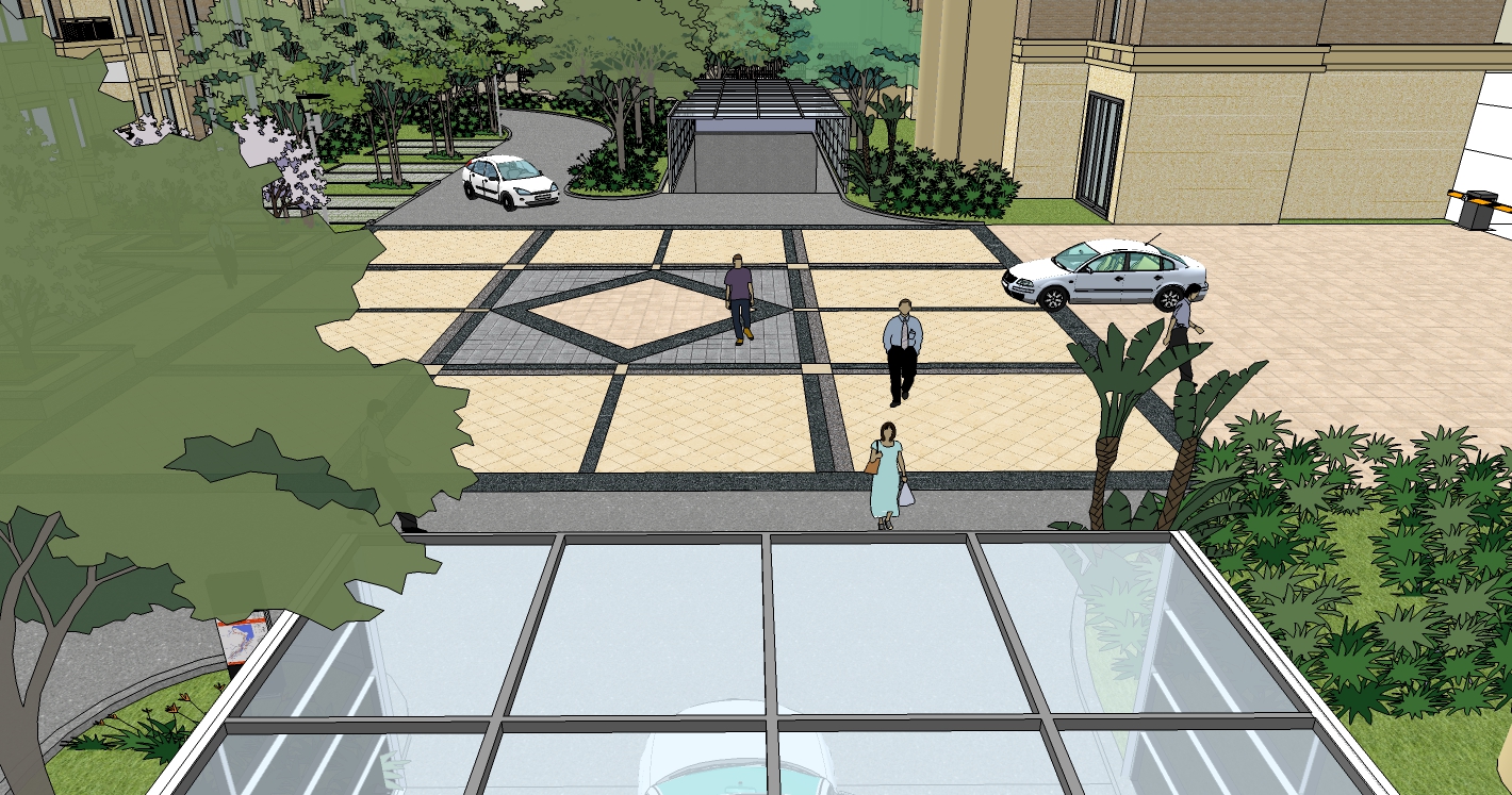 现代风格高层住宅小区规划设计SU精模型cad施工图下载【ID:166545147】