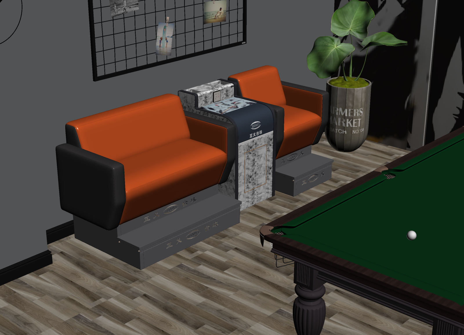 现代台球室3D模型下载【ID:1214308705】