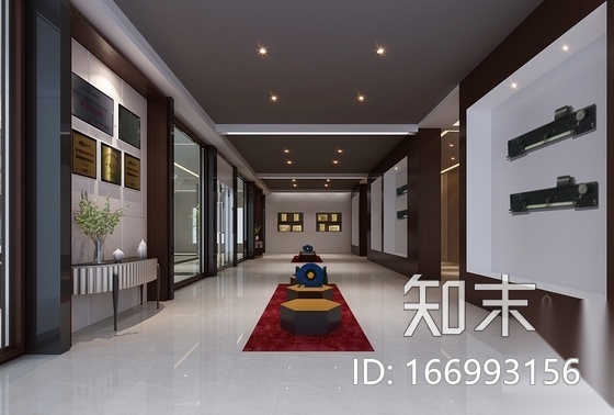 [嘉兴]某企业办公楼大堂及展厅室内装修图（含效果图）cad施工图下载【ID:166993156】