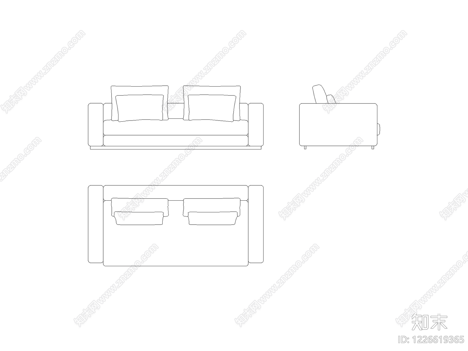 现代,意式沙发CAD图纸