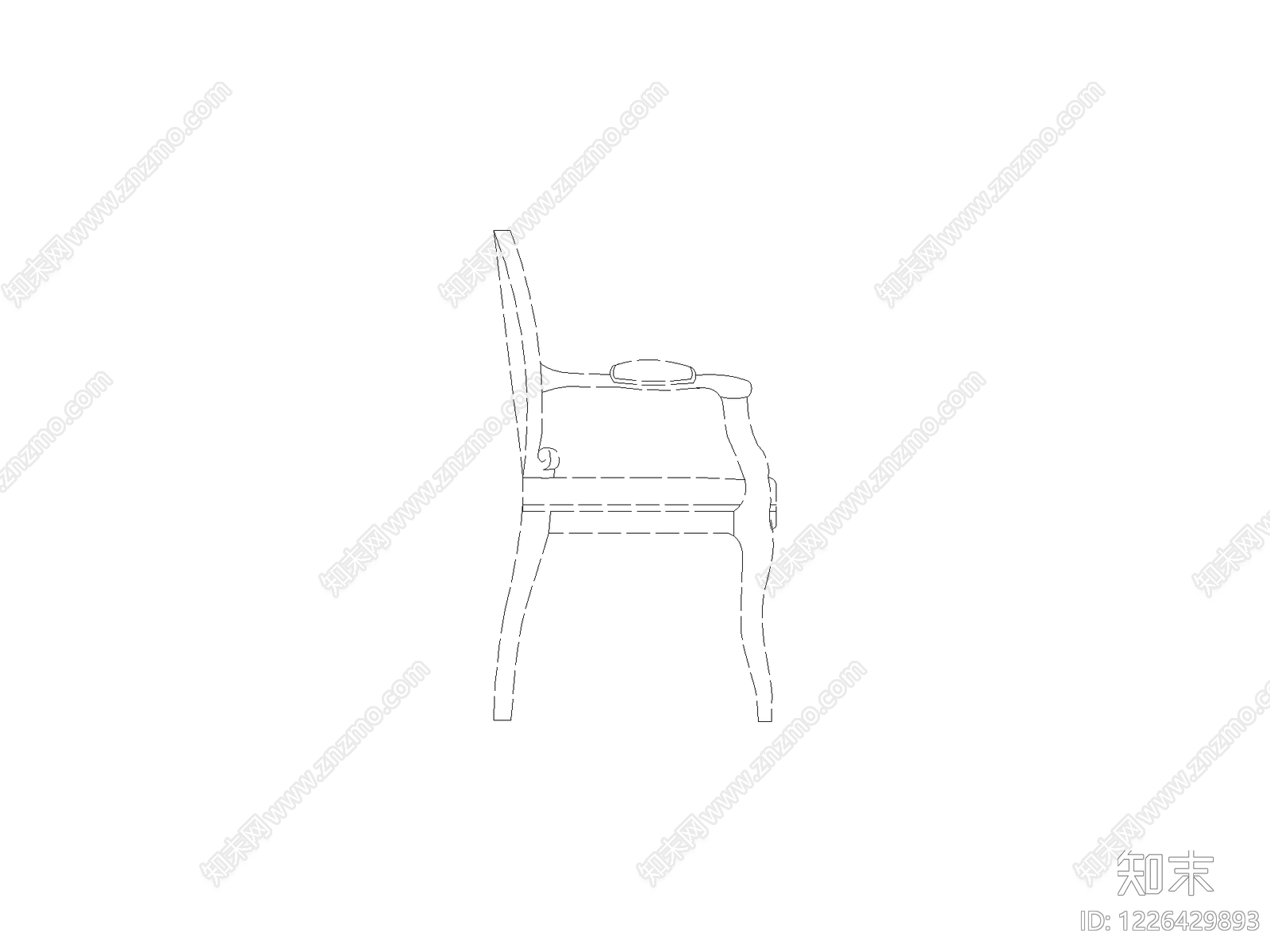 椅子cad施工图下载【ID:1226429893】