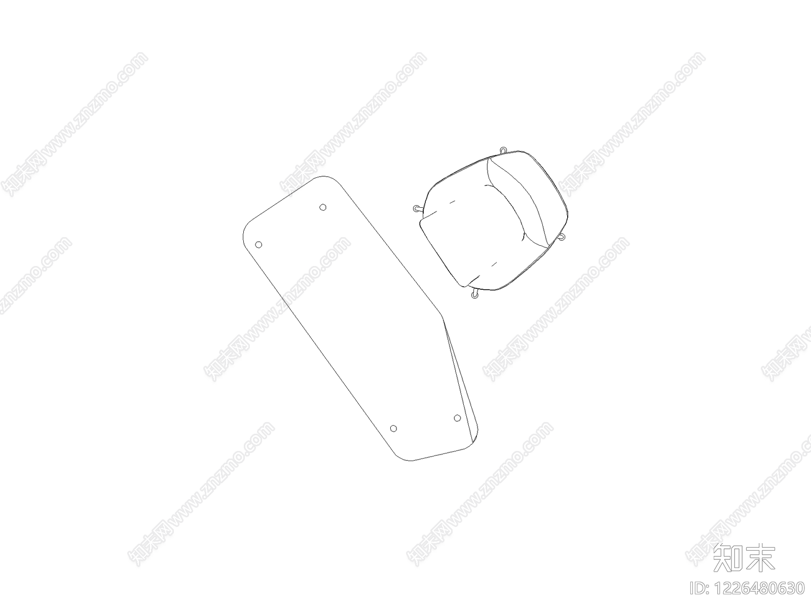 现代床CAD图纸