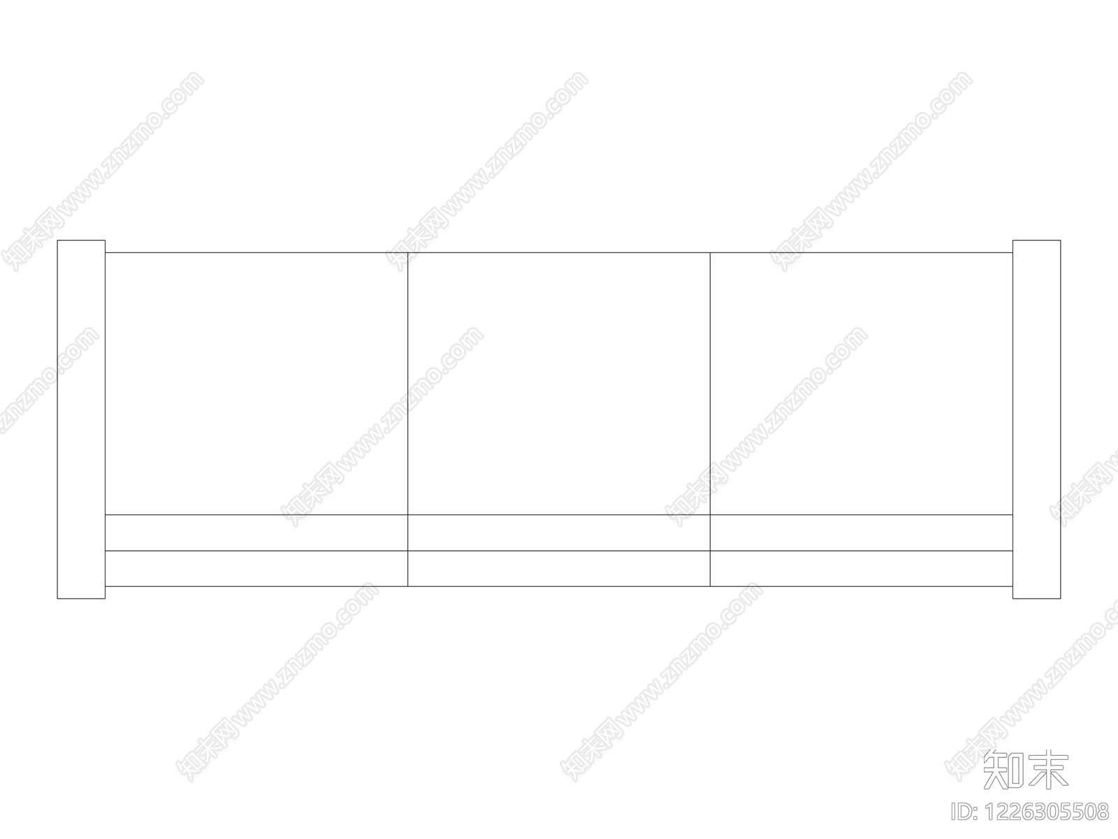 沙发cad施工图下载【ID:1226305508】