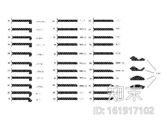 石材大样图块集cad施工图下载【ID:161917102】