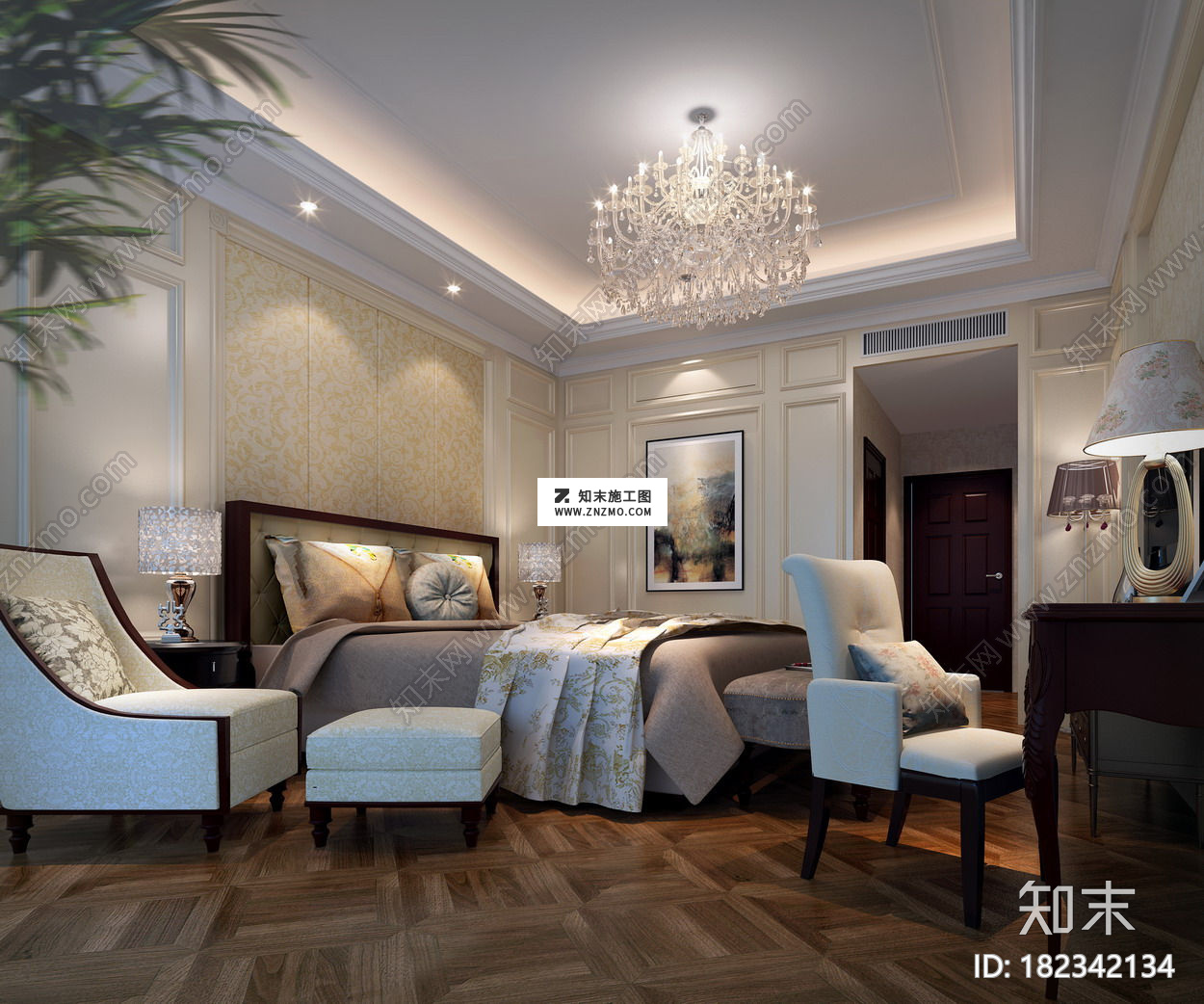 新中式常熟市辛庄两层别墅CAD模型下载及效果图下载cad施工图下载【ID:182342134】