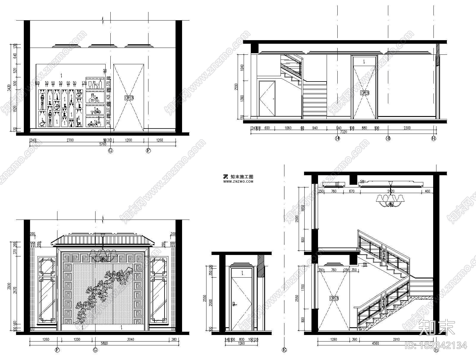 新中式常熟市辛庄两层别墅CAD模型下载及效果图下载cad施工图下载【ID:182342134】