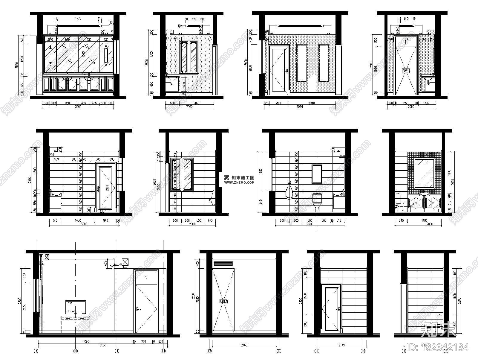 新中式常熟市辛庄两层别墅CAD模型下载及效果图下载cad施工图下载【ID:182342134】