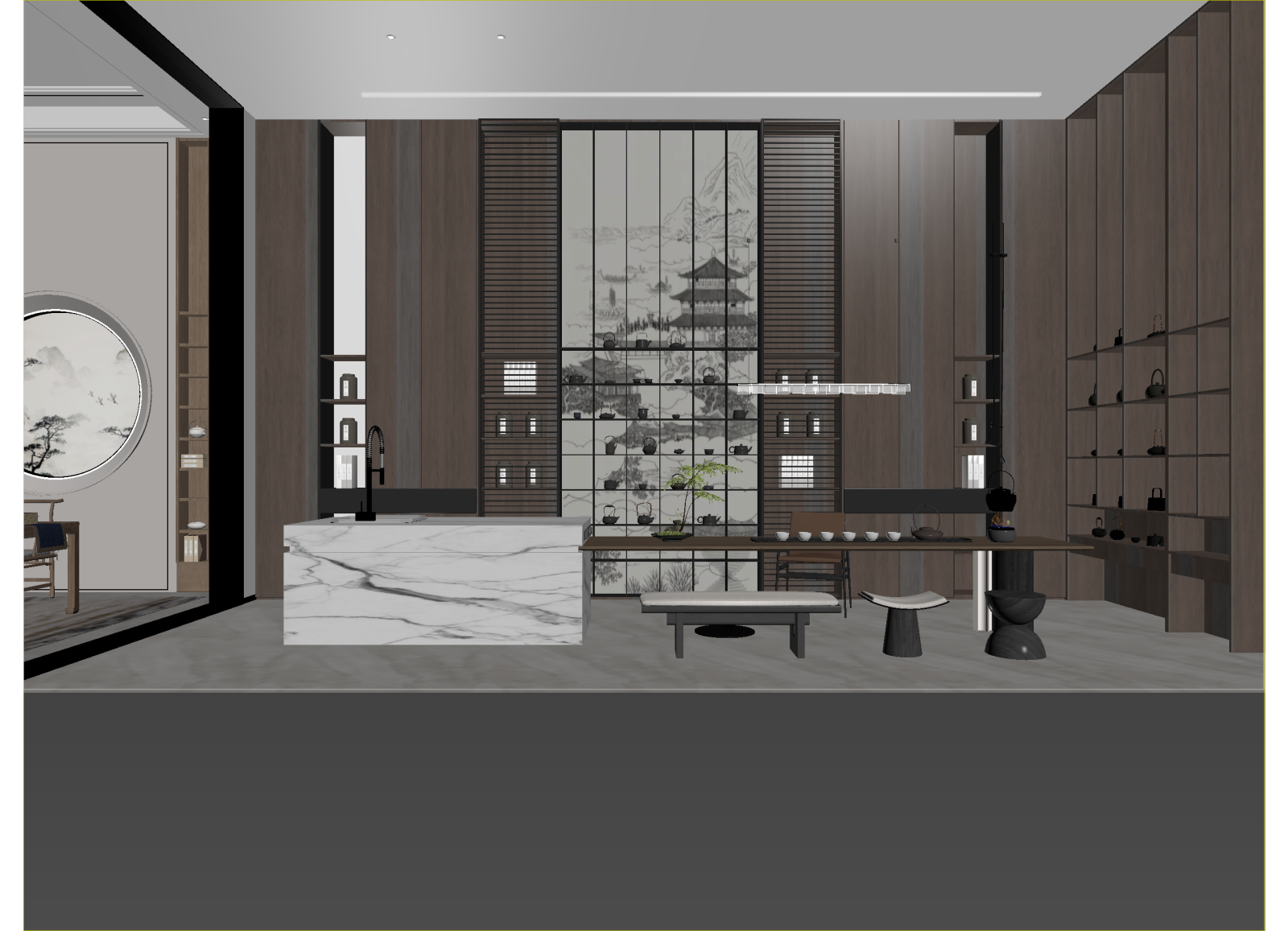 新中式茶馆3D模型下载【ID:1214722305】