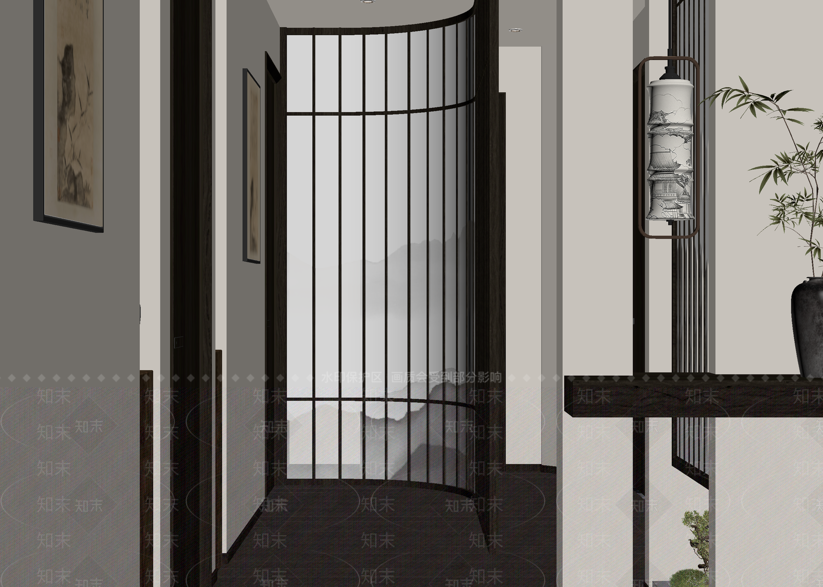 中式玄关3D模型下载【ID:1215157888】