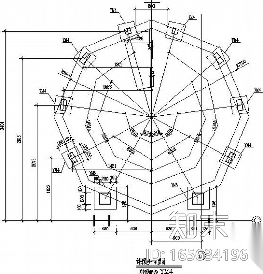 三层钢框架观景台结构施工图cad施工图下载【ID:165634196】