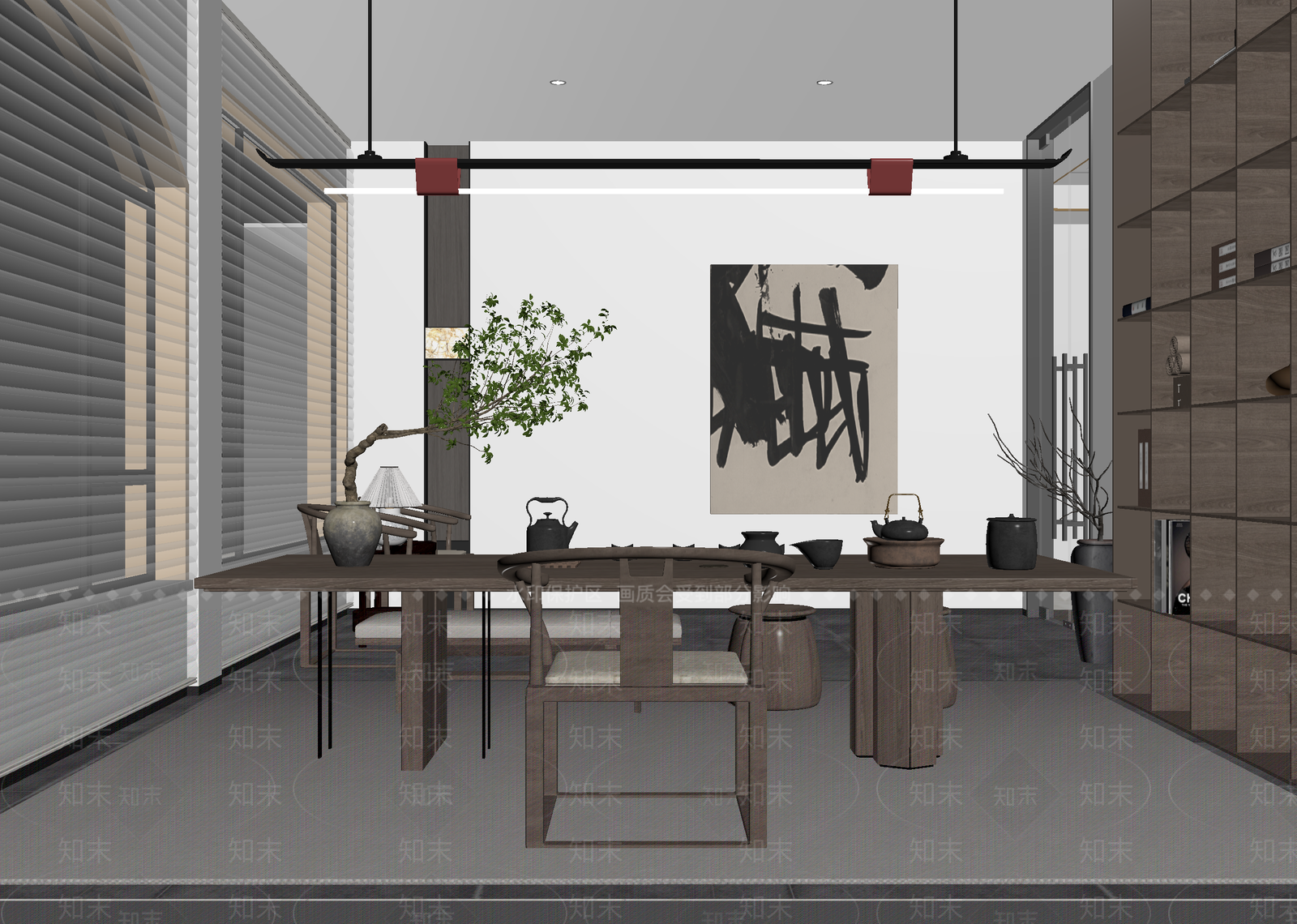 现代茶室3D模型下载【ID:1214672671】